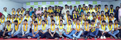 HYDERABAD, APR 25 (UNI):- Purnachandra Rao, Director, Resonance Hyderabad Centres,  felicitating rankers from Resonance Junior Colleges, for scoring high percentiles in JEE Mains 2024, along with their parent and teachers at Resonance Junior College, Chola Day Scholar Campus, Madhapur, in Hyderabad on Thursday. UNI PHOTO-115U