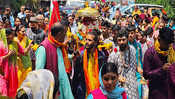 CHAMOLI, MAY 16 (UNI):- In Panch Kedar, the palanquin of Lord Rudranath leaving from Gopinath temple for Rudranath on Friday. UNI PHOTO-115U CHAMOLI, MAY 16 (UNI):- In Panch Kedar, the palanquin of Lord Rudranath leaving from Gopinath temple for Rudranath on Friday. UNI PHOTO-115U